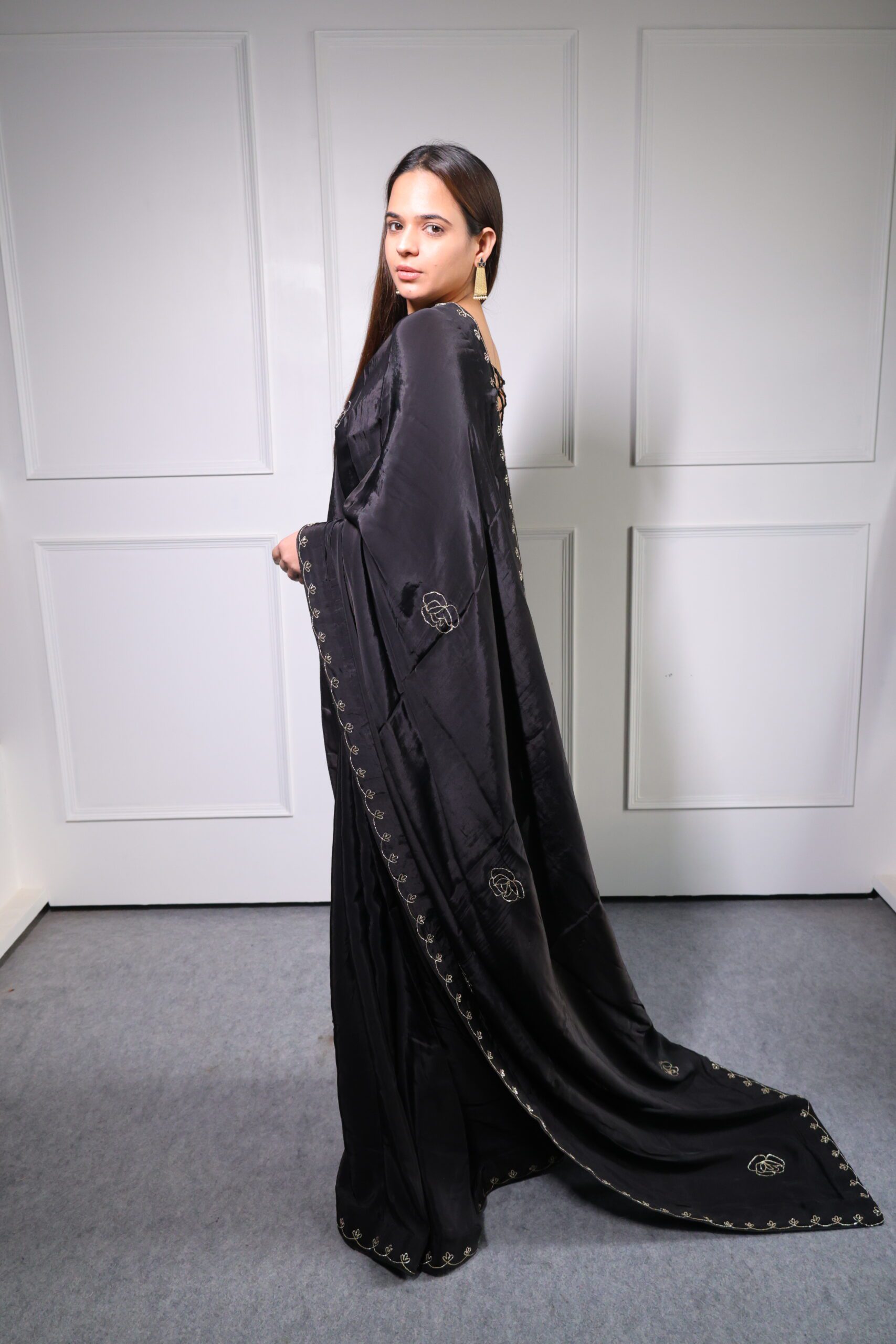 Black Organza Saree - Image 2